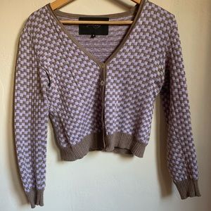 Classic Rachel Comey Lavender and Tan Cardigan